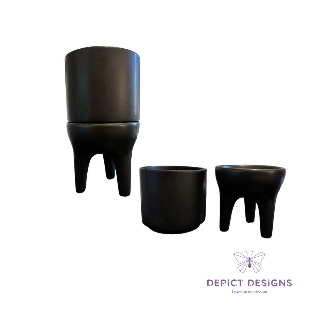 Modern Black Planter