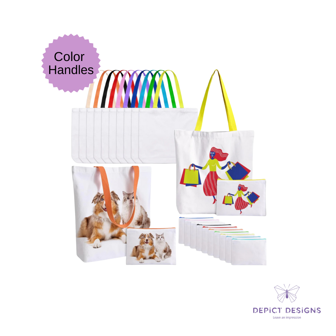 Canvas Tote with Matching Cosmetic Bag