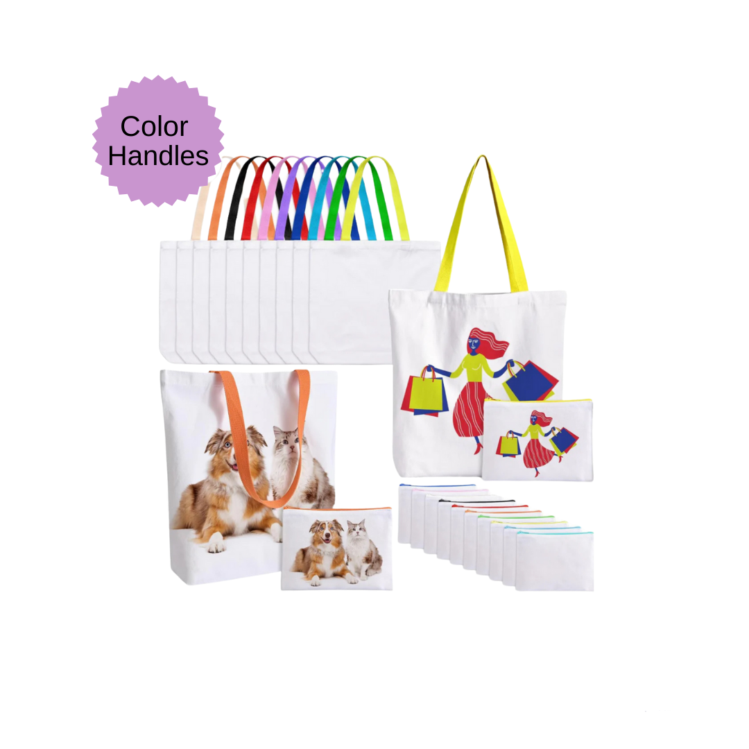 Canvas Tote with Matching Cosmetic Bag