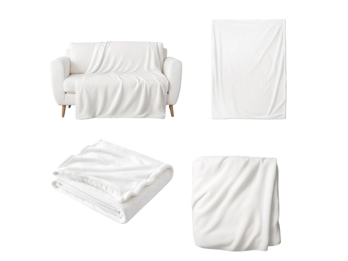 Plush Throw Blanket - White
