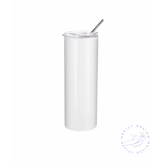 20oz Skinny Tumbler with Lid, Straw