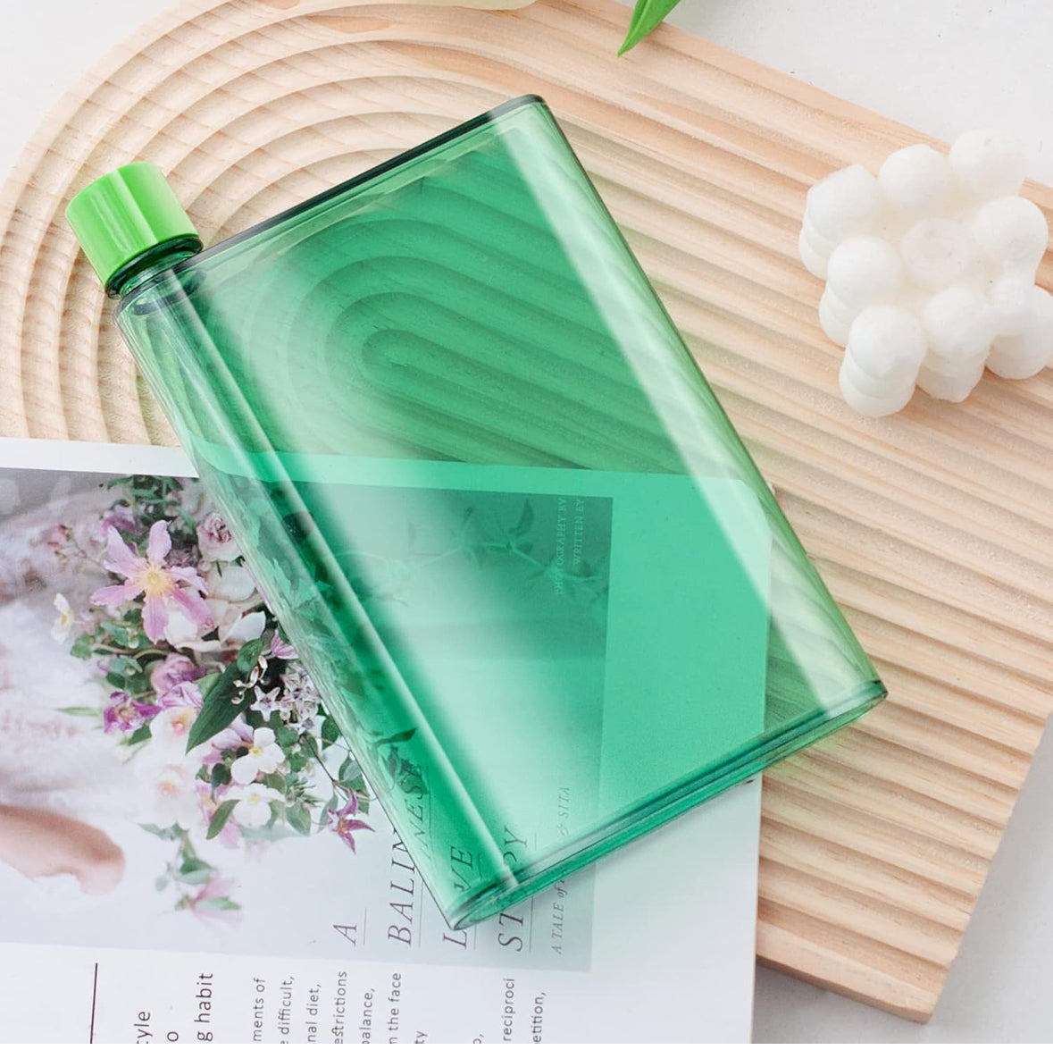 Reusable Slim Flat Water Bottle 420ml