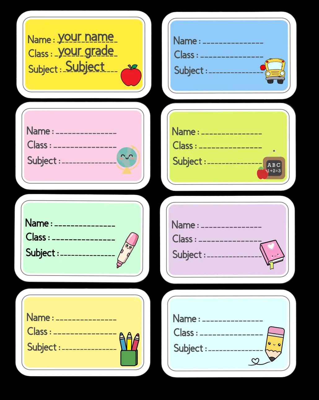 Stationary Sticker Labels