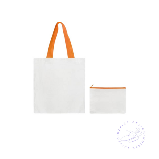Canvas Tote with Matching Cosmetic Bag